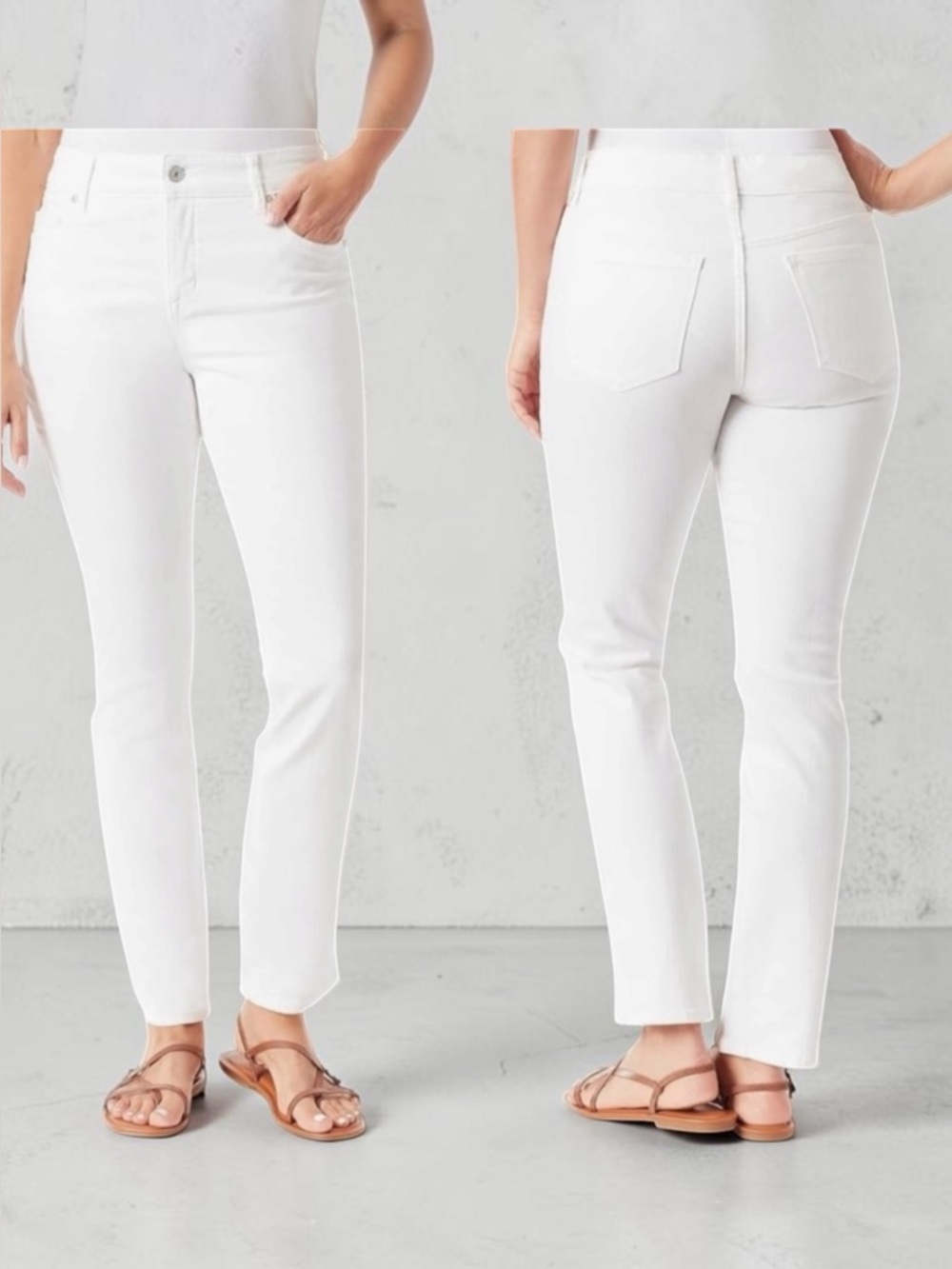 VINTAGE AMERICA BLUES‎ Boho Straight Denim Jean | White | Size 16 / 33